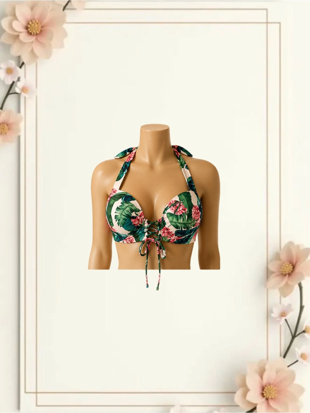 NWT Dressfo Tropical Floral Bikini Top